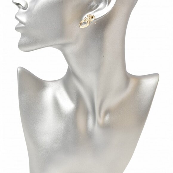 CHANEL Authentic Gold Heart Earrings